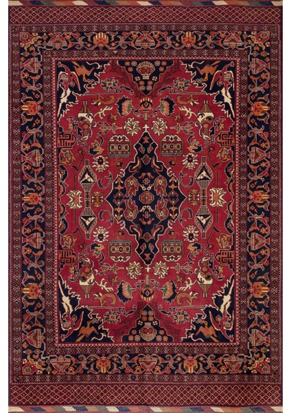 Bordo Göbekli Modern Etnik Desenli Halı | Makinada Yıkanabilir | Hav Toz Vermez | Leke Tutmayaz | Kaymaz Taban | Dijital Makine Baskı | Salon Yolluk Mutfak Halısı