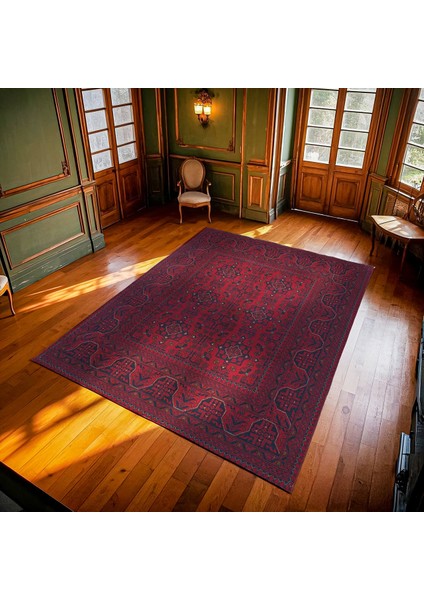 Bordo Bordürlü Modern Etnik Desenli Halı | Makinada Yıkanabilir | Hav Toz Vermez | Leke Tutmayaz | Kaymaz Taban | Dijital Makine Baskı | Salon Yolluk Mutfak Halısı modelleri