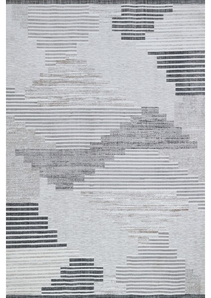 Gri Geometrik Modern Etnik Desenli Halı | Makinada Yıkanabilir | Hav Toz Vermez | Leke Tutmayaz | Kaymaz Taban | Dijital Makine Baskı | Salon Yolluk Mutfak Halısı