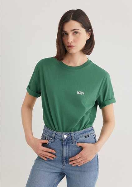 Mavi Logo Baskılı Yeşil Tişört 1611900-71874