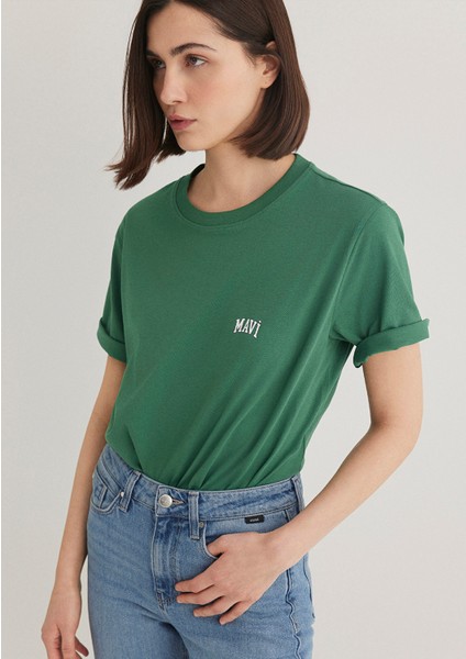 Mavi Logo Baskılı Yeşil Tişört 1611900-71874