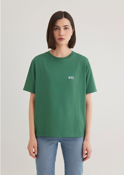 Mavi Logo Baskılı Yeşil Tişört 1611900-71874