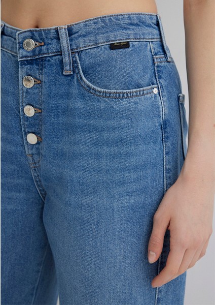 Lila Iconic Gölgeli Indigo Mavisi Jean Pantolon 101354-85535