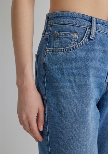 Lila Iconic Gölgeli Indigo Mavisi Jean Pantolon 101354-85535