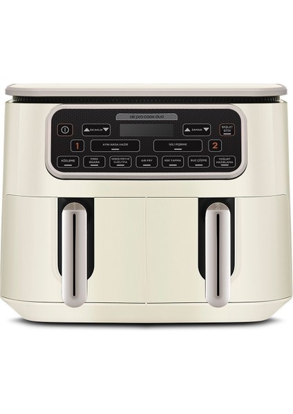 Bej Renkli Büyük Kapasiteli Çok Fonksiyonlu Elektrikli Hava Pişirici