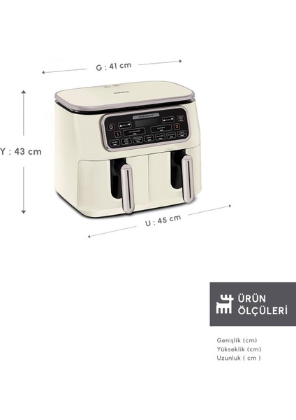 Bej Renkli Büyük Kapasiteli Çok Fonksiyonlu Elektrikli Hava Pişirici fiyatları