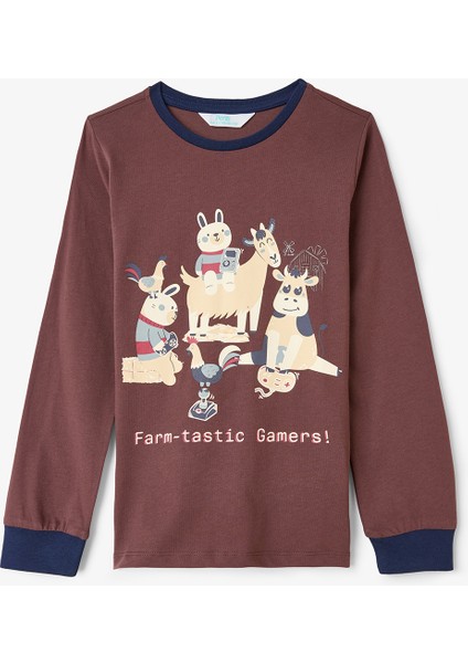 Erkek Çocuk Farm-Tastic Pamuklu Uzun Kollu 2'li Pijama Takımı fırsatları