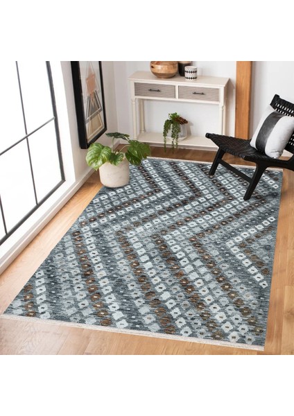 Gri Geometrik Modern Etnik Desenli Halı | Makinada Yıkanabilir | Hav Toz Vermez | Leke Tutmayaz | Kaymaz Taban | Dijital Makine Baskı | Salon Yolluk Mutfak Halısı fiyatları