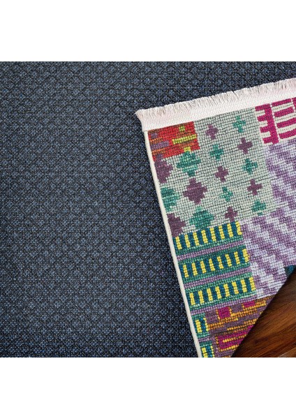 Renkli Patchwork Modern Etnik Desenli Halı | Makinada Yıkanabilir | Hav Toz Vermez | Leke Tutmayaz | Kaymaz Taban | Dijital Makine Baskı | Salon Yolluk Mutfak Halısı fırsatları