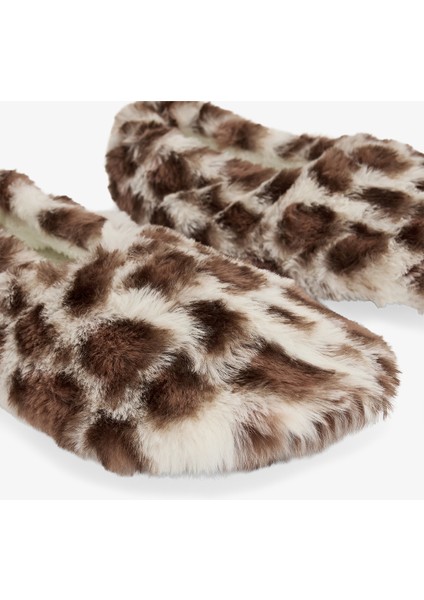 Ekru Leopar Desenli Ev Patiği modelleri