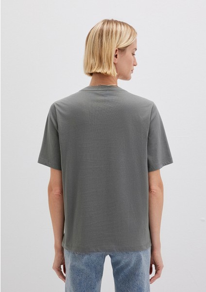 Mavi Logo Baskılı Gri Tişört 1611990-70122