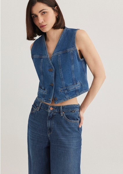 Merlin Real Blue Koyu Mavi Jean Yelek 1110265-85670