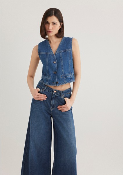 Merlin Real Blue Koyu Mavi Jean Yelek 1110265-85670