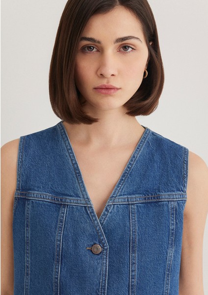 Merlin Real Blue Koyu Mavi Jean Yelek 1110265-85670