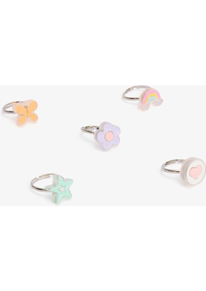 Renkli Kız Çocuk 5'li Yüzük Seti fiyatları