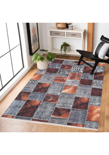 Gri Patchwork Modern Etnik Desenli Halı | Makinada Yıkanabilir | Hav Toz Vermez | Leke Tutmayaz | Kaymaz Taban | Dijital Makine Baskı | Salon Yolluk Mutfak Halısı modelleri