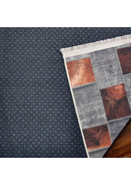 Gri Patchwork Modern Etnik Desenli Halı | Makinada Yıkanabilir | Hav Toz Vermez | Leke Tutmayaz | Kaymaz Taban | Dijital Makine Baskı | Salon Yolluk Mutfak Halısı fırsatları