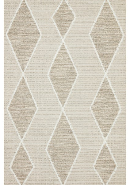 Krem Geometrik Modern Etnik Desenli Halı | Makinada Yıkanabilir | Hav Toz Vermez | Leke Tutmayaz | Kaymaz Taban | Dijital Makine Baskı | Salon Yolluk Mutfak Halısı