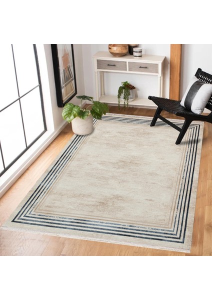 Krem Çerçeveli Modern Etnik Desenli Halı | Makinada Yıkanabilir | Hav Toz Vermez | Leke Tutmayaz | Kaymaz Taban | Dijital Makine Baskı | Salon Yolluk Mutfak Halısı fiyatları