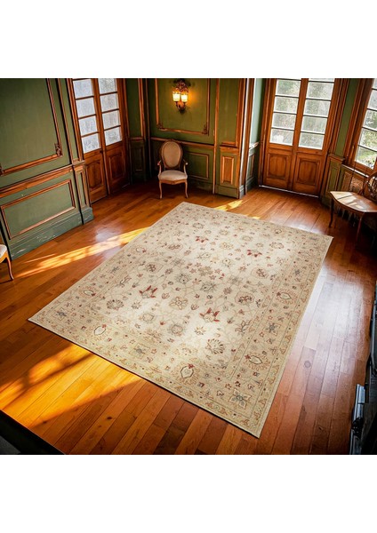 Krem Çiçekli Modern Etnik Desenli Halı | Makinada Yıkanabilir | Hav Toz Vermez | Leke Tutmayaz | Kaymaz Taban | Dijital Makine Baskı | Salon Yolluk Mutfak Halısı modelleri