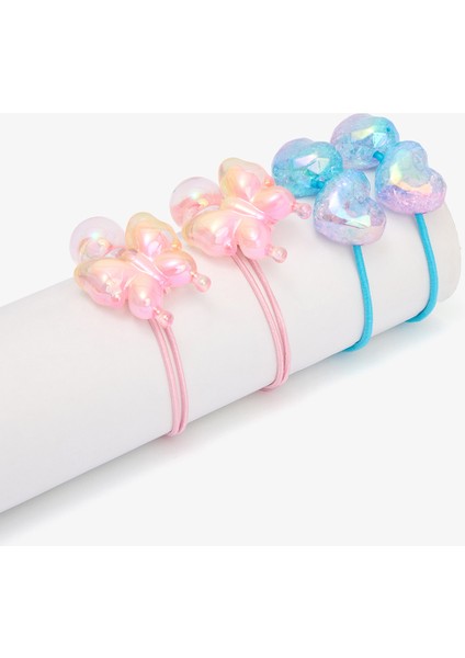 Renkli Kız Çocuk 4'lü Şeker Figürlü Toka Seti