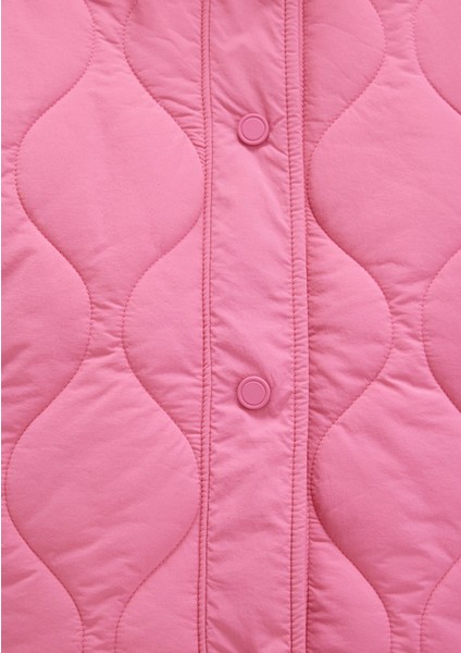 Kapitone Beli Bağcıklı Pembe Ceket 1110323-86413