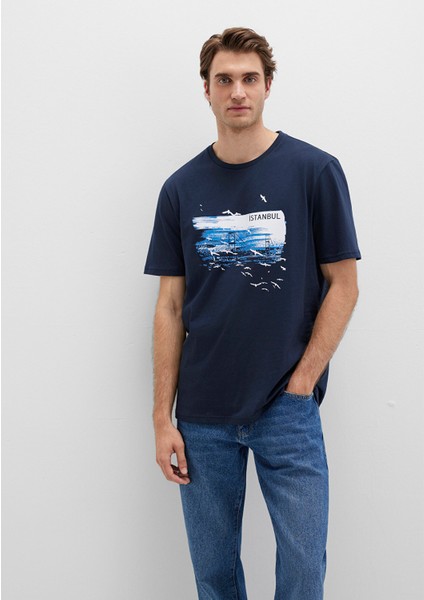 İstanbul Baskılı Lacivert Tişört 0611884-70490