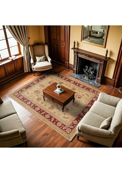 Krem Bordürlü Modern Etnik Desenli Halı | Makinada Yıkanabilir | Hav Toz Vermez | Leke Tutmayaz | Kaymaz Taban | Dijital Makine Baskı | Salon Yolluk Mutfak Halısı fiyatları