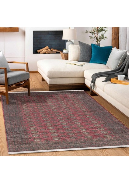 Kırmızı Çerçeveli Modern Etnik Desenli Halı | Makinada Yıkanabilir | Hav Toz Vermez | Leke Tutmayaz | Kaymaz Taban | Dijital Makine Baskı | Salon Yolluk Mutfak Halısı fiyatları