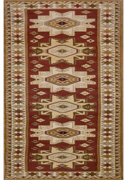 Kahverengi Madalyon Modern Etnik Desenli Halı | Makinada Yıkanabilir | Hav Toz Vermez | Leke Tutmayaz | Kaymaz Taban | Dijital Makine Baskı | Salon Yolluk Mutfak Halısı
