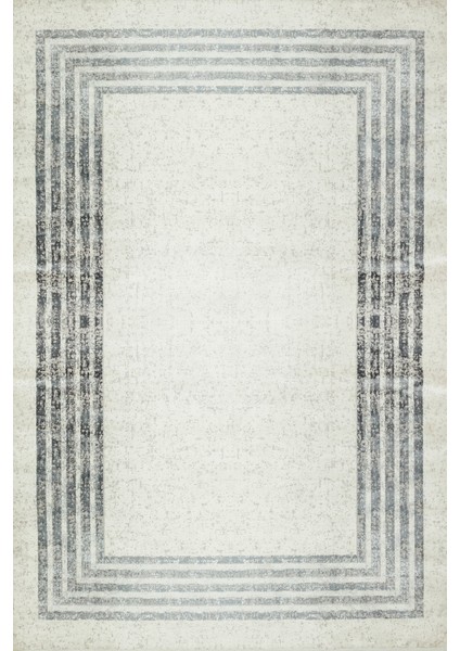 Krem Çerçeveli Modern Etnik Desenli Halı | Makinada Yıkanabilir | Hav Toz Vermez | Leke Tutmayaz | Kaymaz Taban | Dijital Makine Baskı | Salon Yolluk Mutfak Halısı