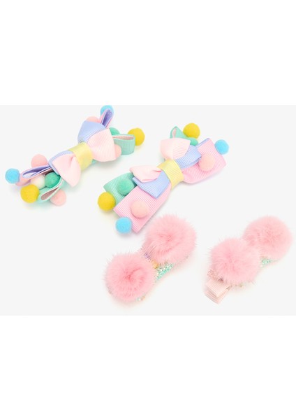 Renkli Kız Çocuk Gökkuşağı 4'lü Toka Seti fiyatları