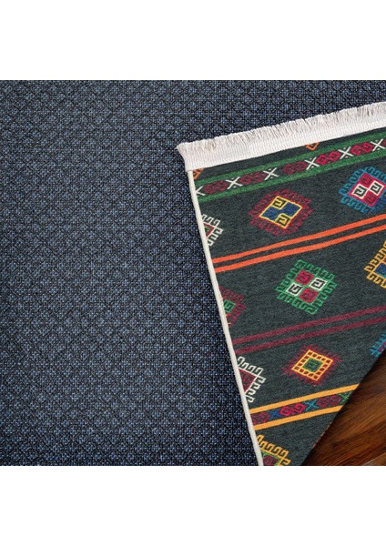 Siyah Etnik Modern Etnik Desenli Halı | Makinada Yıkanabilir | Hav Toz Vermez | Leke Tutmayaz | Kaymaz Taban | Dijital Makine Baskı | Salon Yolluk Mutfak Halısı fırsatları