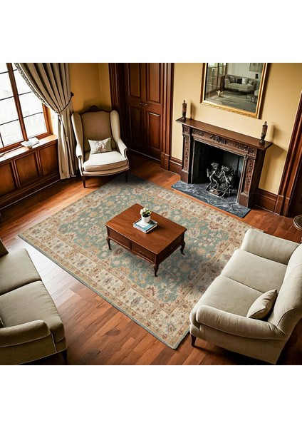 Yeşil Çiçekli Modern Etnik Desenli Halı | Makinada Yıkanabilir | Hav Toz Vermez | Leke Tutmayaz | Kaymaz Taban | Dijital Makine Baskı | Salon Yolluk Mutfak Halısı fiyatları