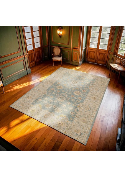 Yeşil Çiçekli Modern Etnik Desenli Halı | Makinada Yıkanabilir | Hav Toz Vermez | Leke Tutmayaz | Kaymaz Taban | Dijital Makine Baskı | Salon Yolluk Mutfak Halısı modelleri