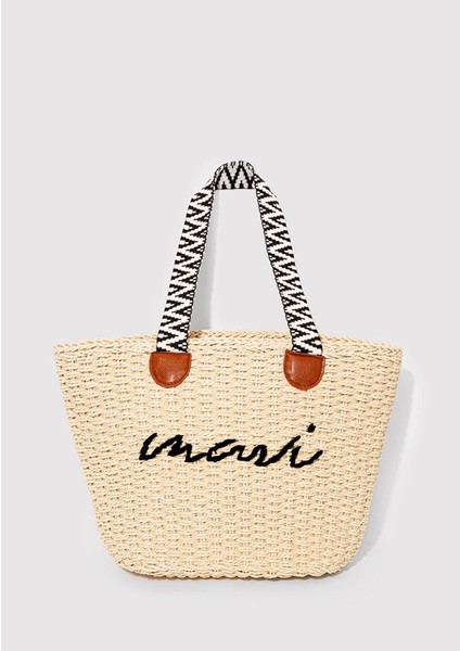 Mavi Logo Hasır Omuz Çantası 1910145-82044