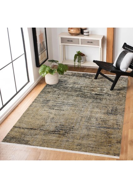 Sarı Soyut Modern Etnik Desenli Halı | Makinada Yıkanabilir | Hav Toz Vermez | Leke Tutmayaz | Kaymaz Taban | Dijital Makine Baskı | Salon Yolluk Mutfak Halısı modelleri