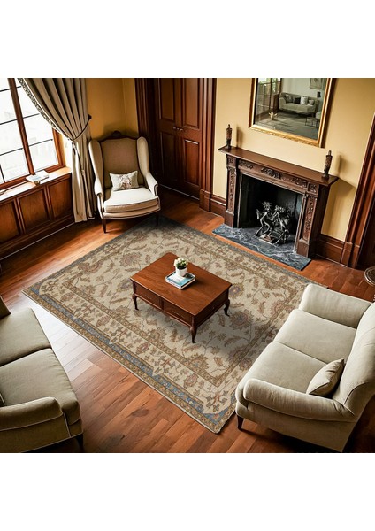 Krem Çiçekli Modern Etnik Desenli Halı | Makinada Yıkanabilir | Hav Toz Vermez | Leke Tutmayaz | Kaymaz Taban | Dijital Makine Baskı | Salon Yolluk Mutfak Halısı fiyatları