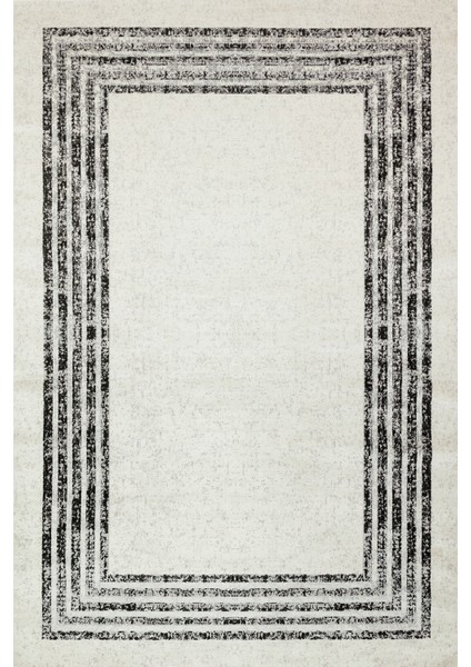 Siyah Çerçeveli Modern Etnik Desenli Halı | Makinada Yıkanabilir | Hav Toz Vermez | Leke Tutmayaz | Kaymaz Taban | Dijital Makine Baskı | Salon Yolluk Mutfak Halısı