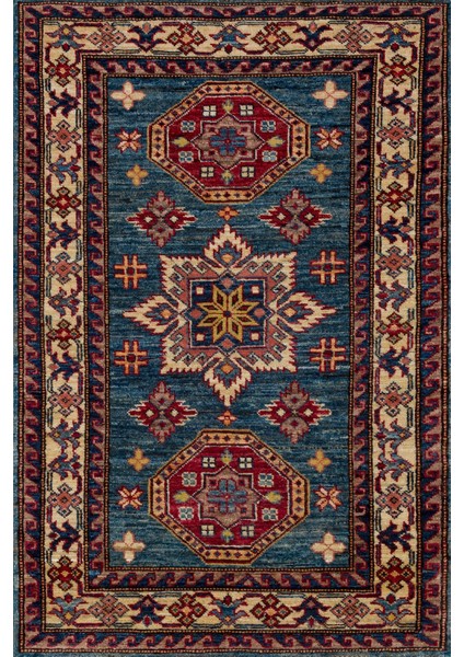 Mavi Madalyon Modern Etnik Desenli Halı | Makinada Yıkanabilir | Hav Toz Vermez | Leke Tutmayaz | Kaymaz Taban | Dijital Makine Baskı | Salon Yolluk Mutfak Halısı