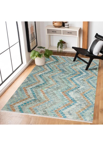 Mavi Geometrik Modern Etnik Desenli Halı | Makinada Yıkanabilir | Hav Toz Vermez | Leke Tutmayaz | Kaymaz Taban | Dijital Makine Baskı | Salon Yolluk Mutfak Halısı fiyatları