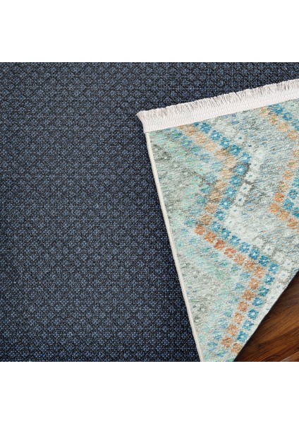 Mavi Geometrik Modern Etnik Desenli Halı | Makinada Yıkanabilir | Hav Toz Vermez | Leke Tutmayaz | Kaymaz Taban | Dijital Makine Baskı | Salon Yolluk Mutfak Halısı fırsatları