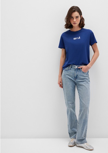 Mavi Baskılı Lacivert Tişört 1612241-70722