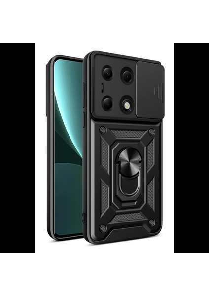 Xiaomi Poco M6 Pro 4g Kılıf Pars Lens Yüzüklü Silikon