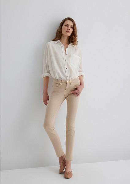 Ada Mavi Premium Krem Gabardin Pantolon 1020586447