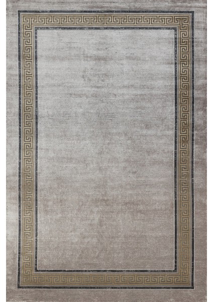 Gri Çerçeveli Modern Etnik Desenli Halı | Makinada Yıkanabilir | Hav Toz Vermez | Leke Tutmayaz | Kaymaz Taban | Dijital Makine Baskı | Salon Yolluk Mutfak Halısı