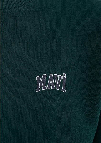 Mavi Logo Baskılı Yeşil Sweatshirt 0611716-81570