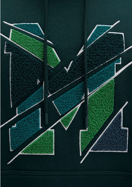 M Logo Baskılı Kapüşonlu Yeşil Sweatshirt 0S10106-81570