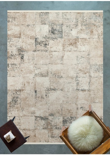 Krem Soyut Modern Etnik Desenli Halı | Makinada Yıkanabilir | Hav Toz Vermez | Leke Tutmayaz | Kaymaz Taban | Dijital Makine Baskı | Salon Yolluk Mutfak Halısı modelleri