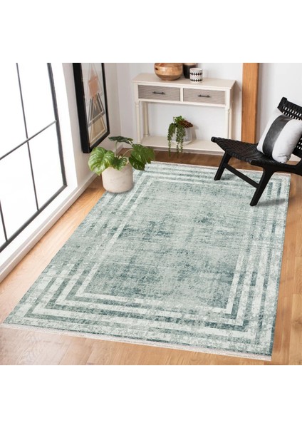 Mavi Çerçeveli Modern Etnik Desenli Halı | Makinada Yıkanabilir | Hav Toz Vermez | Leke Tutmayaz | Kaymaz Taban | Dijital Makine Baskı | Salon Yolluk Mutfak Halısı modelleri